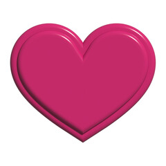 ハートの形のルビーチョコレート　3dレンダリング　背景透過　png