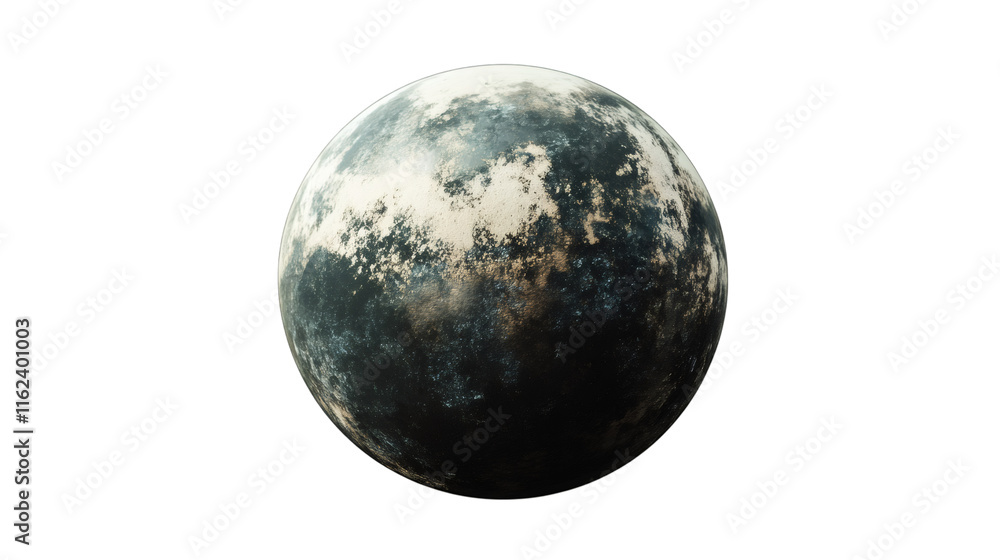 Fototapete 3D rendering of an exoplanet rotating in the vastness of space, isolated on transparent background, perfect for science fiction projects
