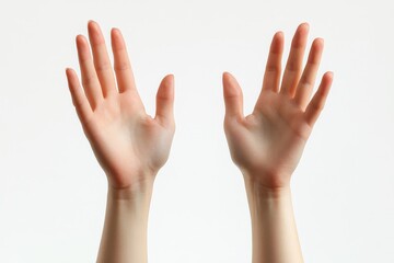 A pair of open hands facing upward against a plain background.