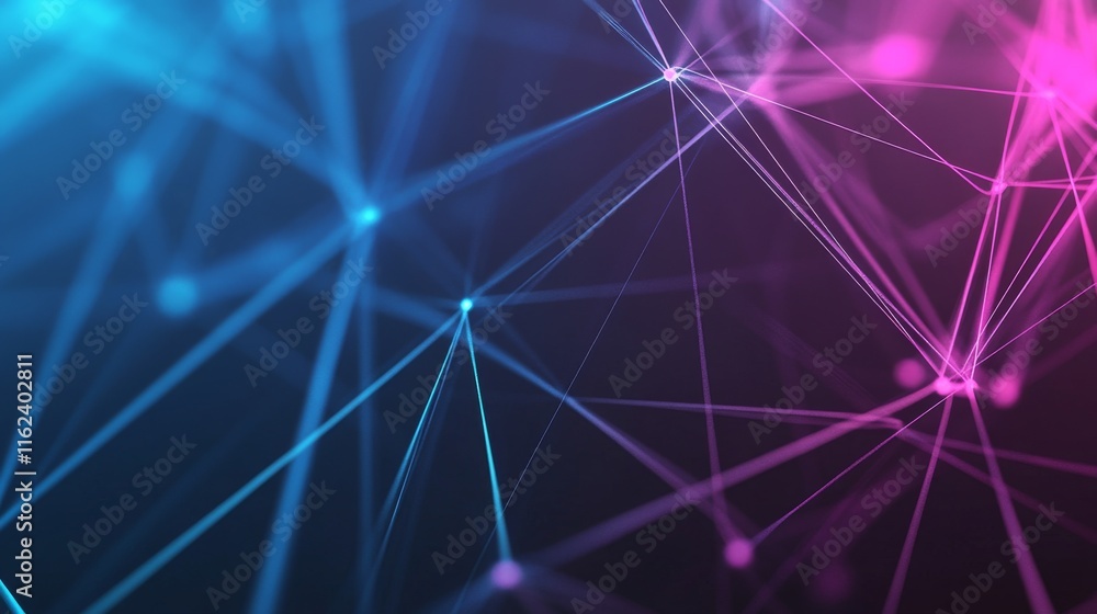 Poster abstract network connection with vibrant colors.