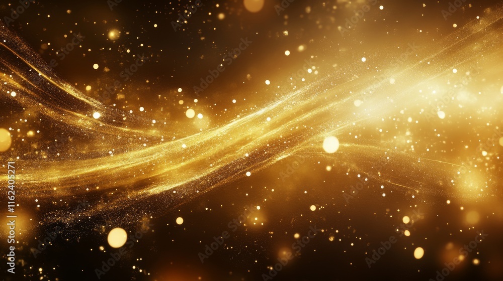 Aufkleber golden flowing particles create a magical effect.