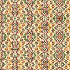 Colourfull Abstract batik and Ajrakh pattern ready to print