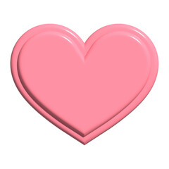 ハートの形のストロベリーミルクチョコレート　3dレンダリング　背景透過　png