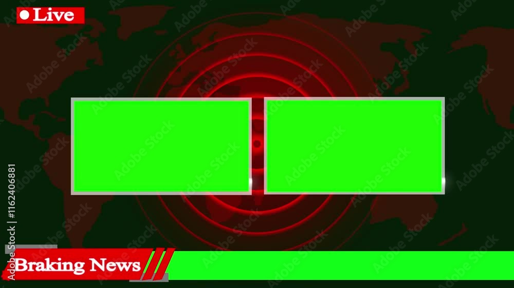 Poster international news background animation. digital world news background animation, world live report 
