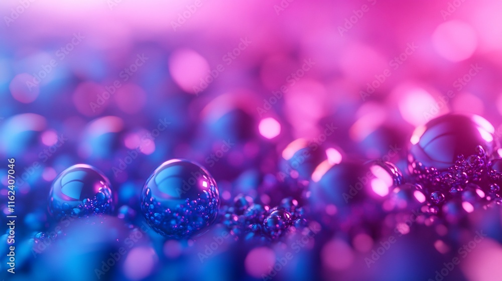 Aufkleber close-up of colorful water droplets on a surface with a soft-focus background.