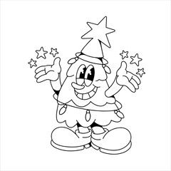 retro christmas character illustration