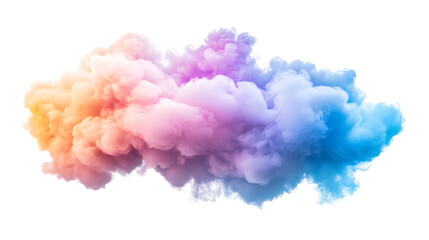 Fototapeta premium Colorful smoke billowing, generating ethereal visual effect against transparent backdrop, enhancing artistic compositions