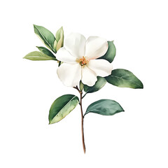 Captivating single daphne bloom botanical garden watercolor clipart soft gradients serene environment floral art concept