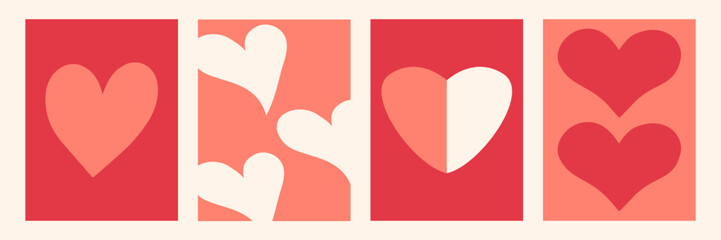 Abstract Valentine's day cards set. Love, wedding, dating concept. © Tatiana