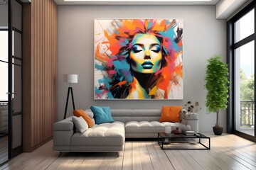 Painting on the wall in the living room