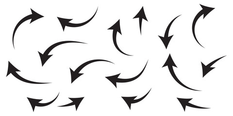 Curved arrow icons. curved arrows set. arrow symbol collection. vector