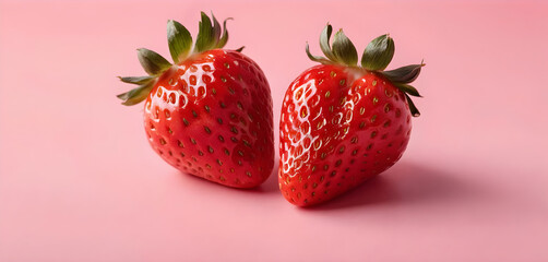strawberry on light pink background