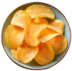 potato chips cut out isolated on white background