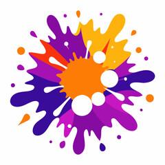 Colorful Abstract Splash with Purple and Orange Brush Strokes in Modern Art Style
