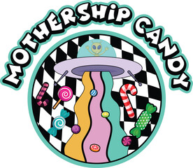 Modern creative spaceship candy vector logo design