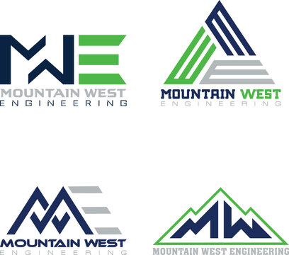 Initial letter MWE, MW, MMW monogram logo design
