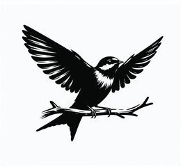bird vector image black and white with white background