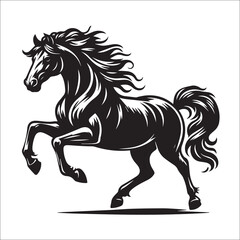 Obraz premium Galloping Horse SVG Cut File, Horse Eps black