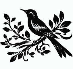 bird vector image black and white with white background