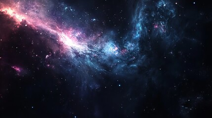 Fototapeta premium Stunning cosmic outer space background illustration featuring vibrant nebulas, stars, and galaxies for high-resolution wallpapers and digital art