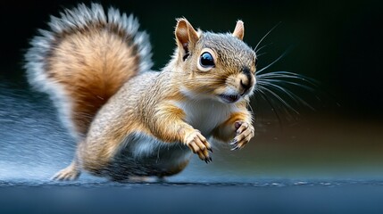 Squirrel on Solid Background