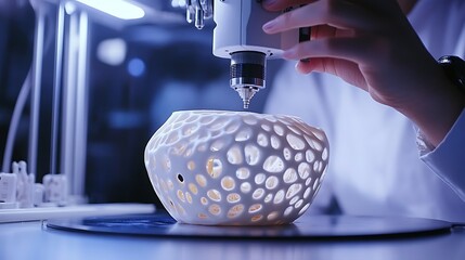 Innovative 4D Printing Technology, futuristic creativity concept