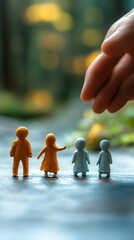 Figures representing family constellations and generational dynamics. AI generated
