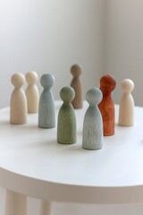 Figures representing family constellations and generational dynamics. AI generated