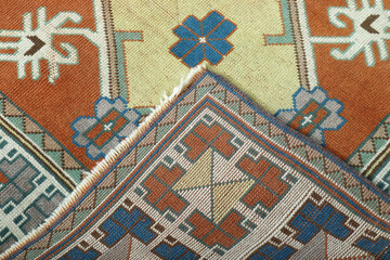 Textures and patterns in color from woven carpets
