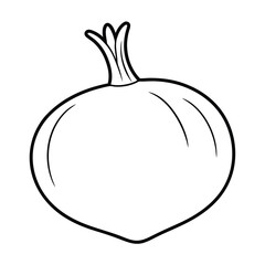 Collection of fresh vegetables outline for kids coloring book