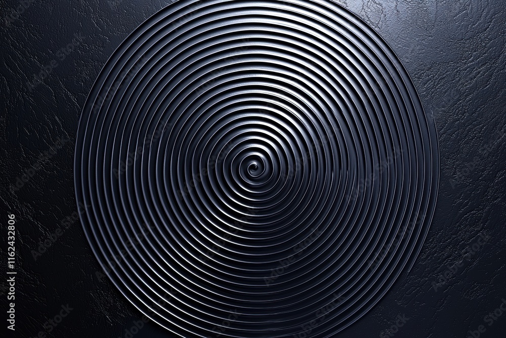 Poster abstract spiral pattern in dark tones, evoking a sense of depth and movement.