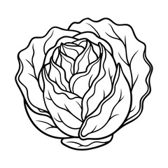 Coloring page. Composition of different vegetables on white background