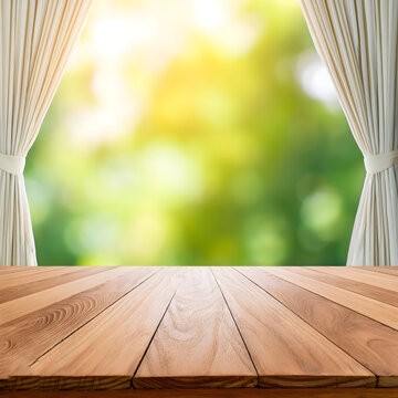 empty wooden table curtin 