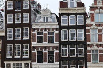 Typical Dutch House Facades Close Up in Amsterdam, Netherlands.JPG