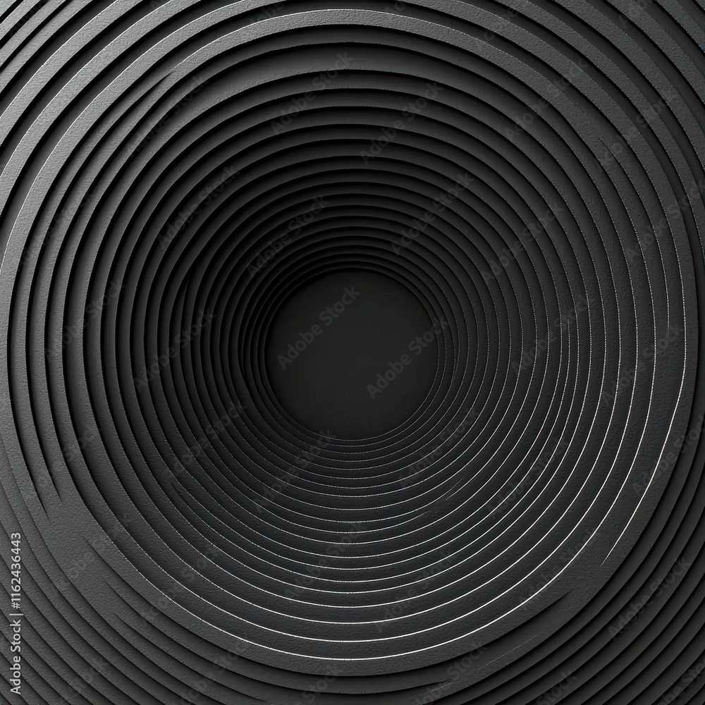 Aufkleber abstract black concentric circles creating a mesmerizing optical illusion.