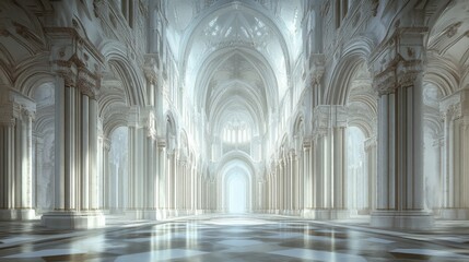 Obraz premium Ethereal Cathedral: A Vision in White