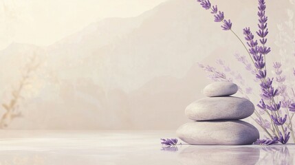 Soft lavender and cream flyer layout for a yoga studio, with calming aesthetics. Great for advertising meditation classes, retreats, and holistic healing.