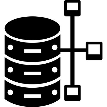 Db architecture, distributed database, databank icon