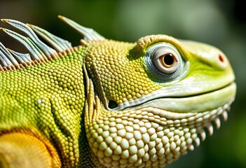 Fototapeta premium Fiji banded iguana showing its beautiful skin and spikes