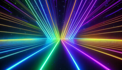 Free photo cosmic background with colorful laser lights with cool shapes