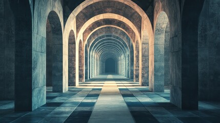 Endless Archway: A Journey Through Stone and Shadow