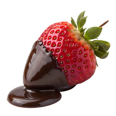 chocolate dipped strawberry on transparent background