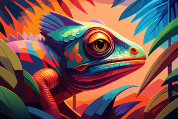 Obraz premium chameleon--abstract--elements--photo--cinematograp.eps