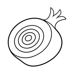 Coloring page. Composition of different vegetables on white background