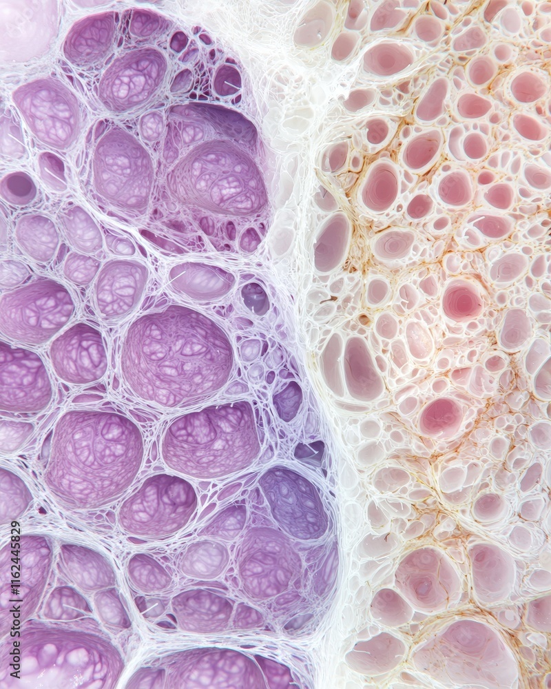 Poster close-up view of cellular structures science lab microscopy image abstract environment detailed conc