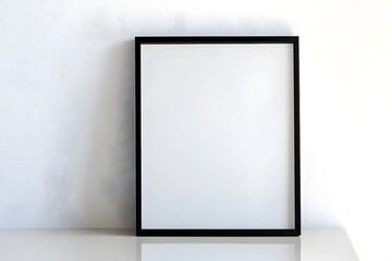 Blank Frame on White Wall, Modern Minimalist Design