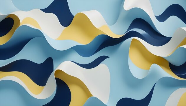 Formas onduladas azules abstractas sobre un fondo azul claro