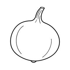 Coloring page. Composition of different vegetables on white background