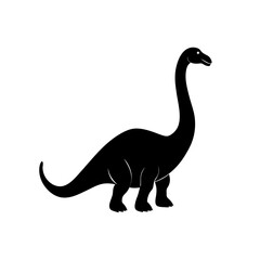 majestic brontosaurus silhouette vector illustration on white Background