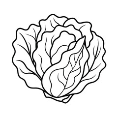 Coloring page. Composition of different vegetables on white background